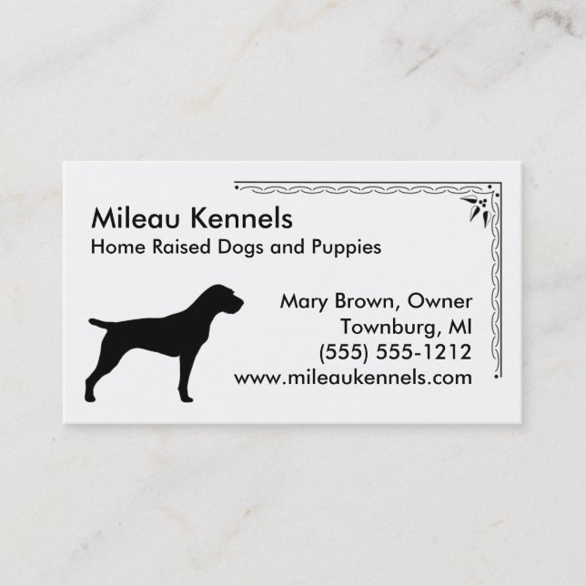 Carte De Visite German Wirehaired Pointer Silhouette (Devant)