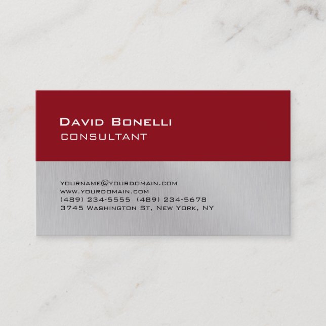 Carte De Visite Gestionnaire de consultant Creative Red Grey (Devant)