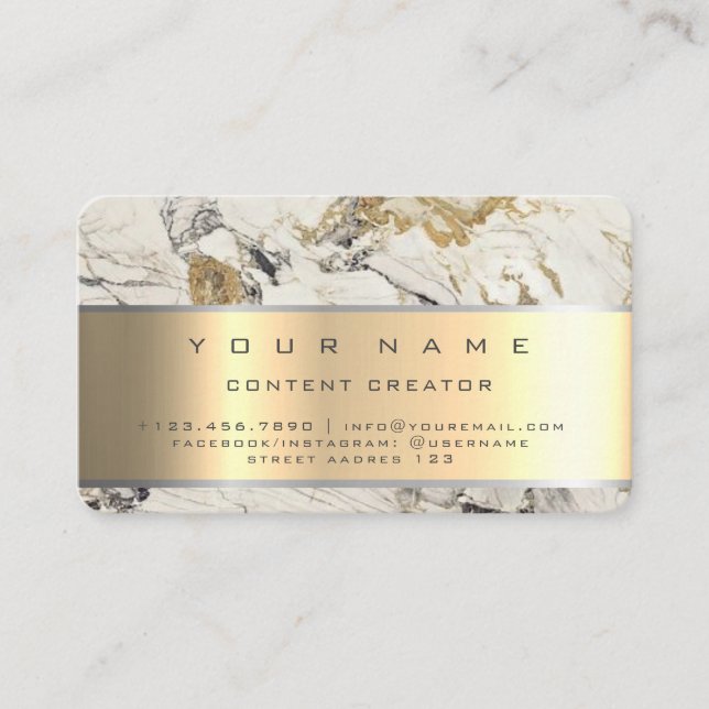 Carte De Visite Gestionnaire de contenu de Marble Social Media Man (Devant)