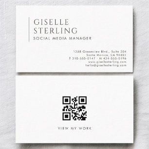 Carte De Visite Gestionnaire de médias sociaux Code QR professionn