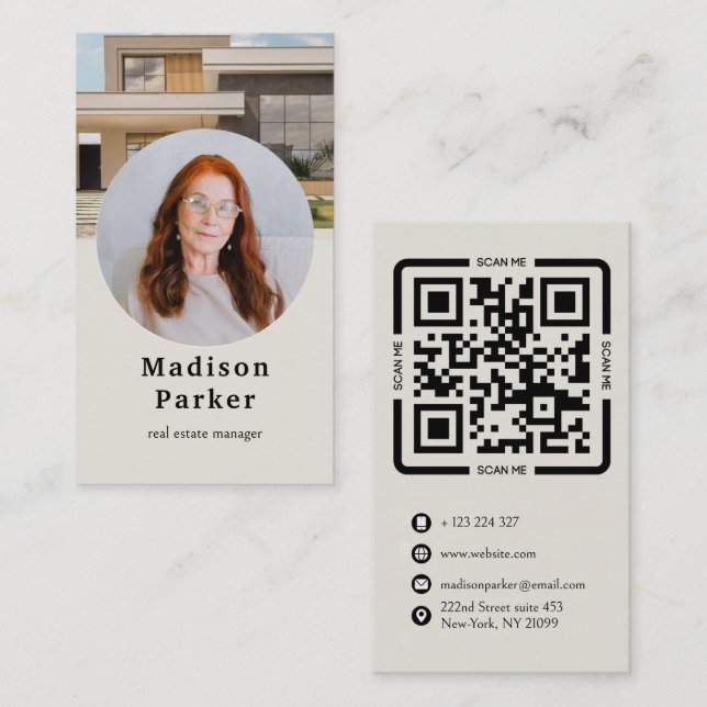 Carte De Visite Gestionnaire immobilier de photos personnalisées (Devant / Derrière)