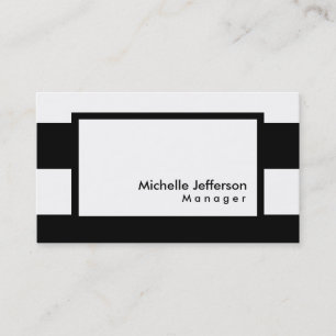 Carte De Visite Gestionnaire professionnel à rayures noir blanc él