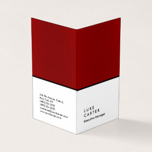 Carte De Visite Gestionnaire vertical élégant rouge blanc noir cla