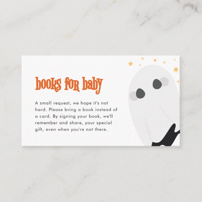 Carte De Visite Ghost Halloween Baby showers Livres pour Baby Card (Devant)
