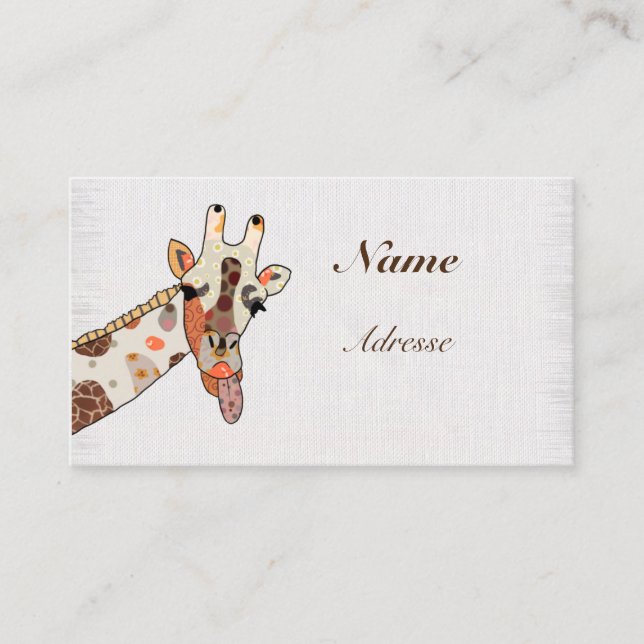 Carte De Visite Girafe de Patchwork  (Devant)