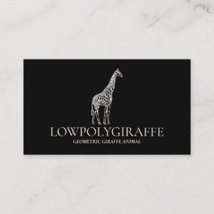 Carte De Visite Giraffe de Crème Noire Animal Lowpoly