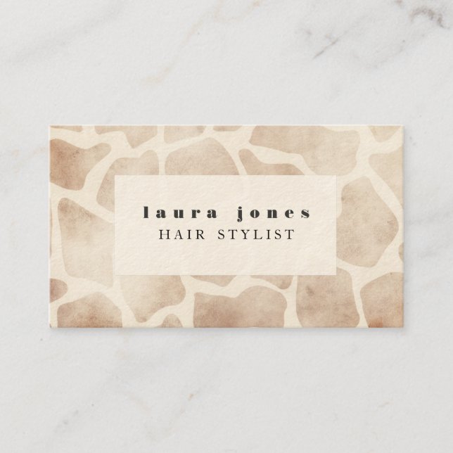 Carte De Visite Giraffe Poster de animal Motif Hair Styliste Modèl (Devant)