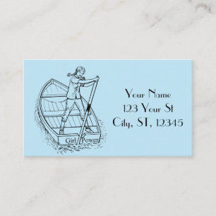 Carte De Visite Girl Power Sculling Boat Thunder_Cove