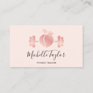 Carte De Visite Girly Blush Rose Gold Fitness Trainer voiture d'af