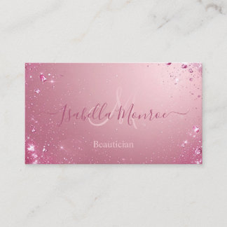 Carte De Visite Girly Pale Pink Luxe Beautician Skin Nail Expert