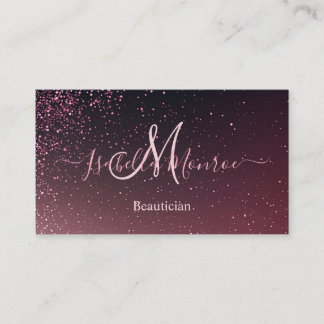 Carte De Visite Girly Pink Glitter Beautician Skin Nail Specialist