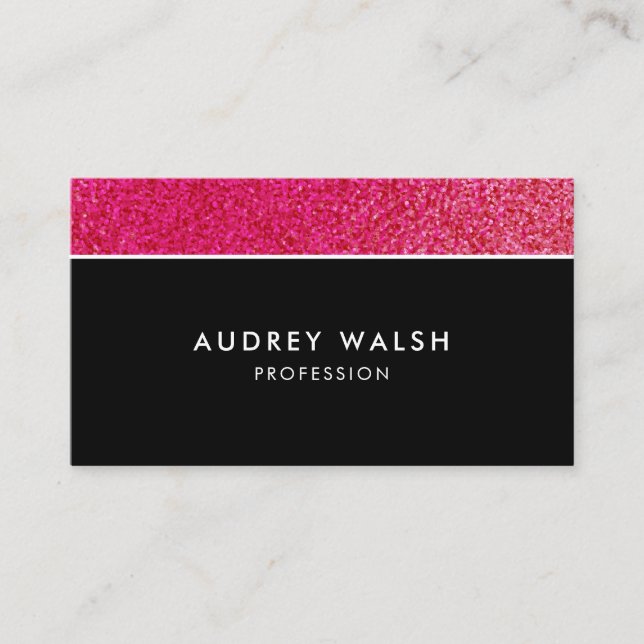 Carte De Visite Girly Raspberry noir parties scintillant de luxe p (Devant)