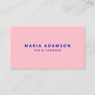 Carte De Visite Girly Stylish Pink Fondateur Président Directeur G