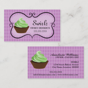 Carte De Visite Glaçage du pourpre de boulangerie de petit gâteau