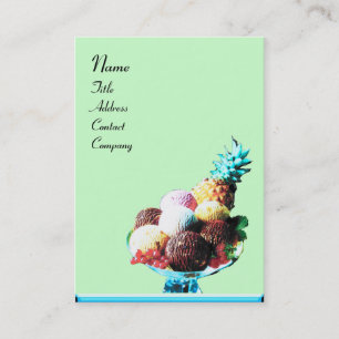 Carte De Visite GLACE  - BOUTIQUE DE DÉLICE,bleu rouge vert noir