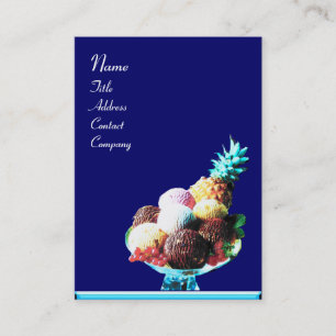 Carte De Visite GLACE - BOUTIQUE DE DÉLICIEUX,bleu rouge