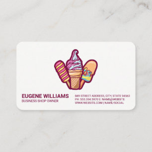 Carte De Visite Glaces Sucrées Popsicle Desserts