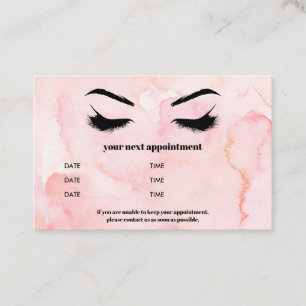 Carte De Visite Glam aquarelle rose Browbar Eyelash Luxe