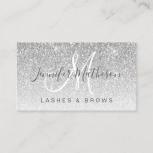 Carte De Visite Glam Argent Parties scintillant Lashes Bros Artist
