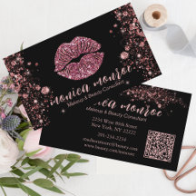 Glam Black/Rose Gold Lips Maquillage Artiste QR Co