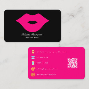 Carte De Visite Glam Chic Maquillage Artiste QR Code