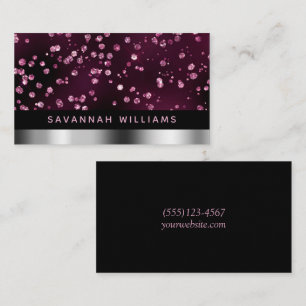 Carte De Visite Glam Elegant Bijoux de Parties scintillant Monogra