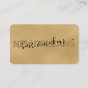Carte De Visite Glam Faux Gold Foil Calligraphie Hair Styliste