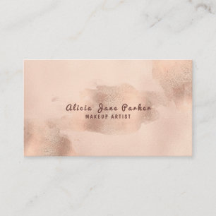 Carte De Visite Glam Faux Rose Gold Copper Foil   Artiste de maqui