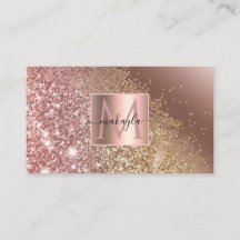 Glam Girl Rose Gold Gitter Design Nom Monogramme