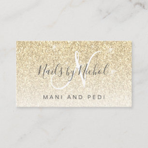 Carte De Visite Glam Girly Gold Parties scintillant Mani Pedi Nail