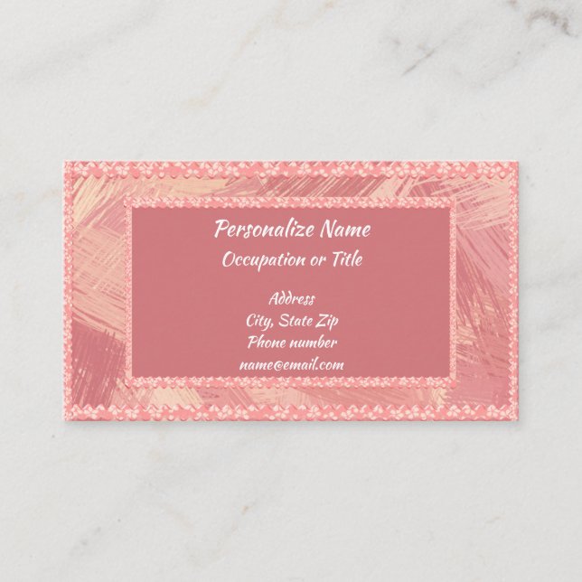 Carte De Visite Glam Glitz Hot Rose Artist Brush Parties scintilla (Devant)
