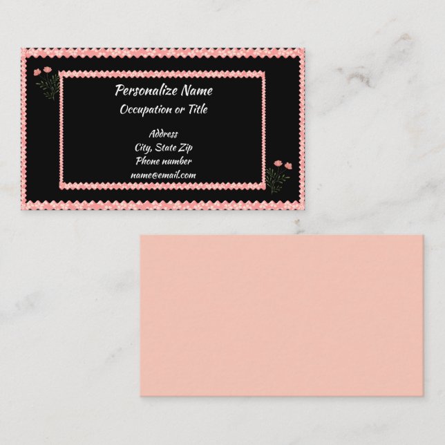 Carte De Visite Glam Glitz Hot rose Black Girls Parties scintillan (Devant / Derrière)