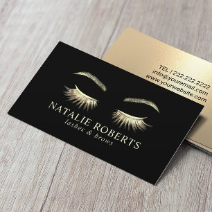 Carte De Visite Glam Gold Eyelash Beauté Salon Artiste maquillage