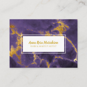 Carte De Visite *~* Glam Gold Foil Chic Purple Marble Populaire Lu