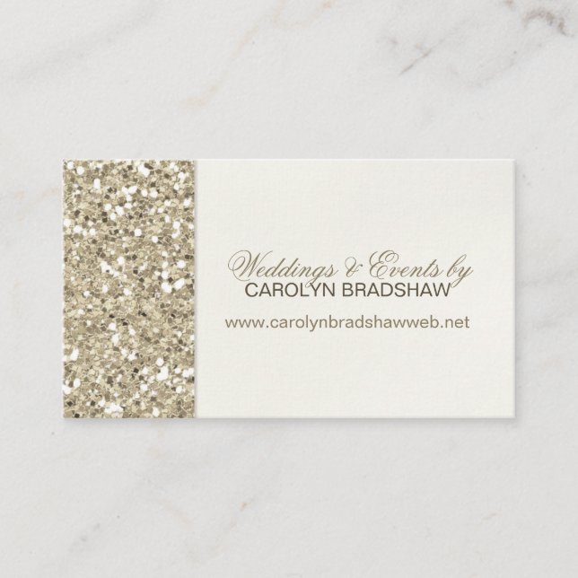 Carte De Visite Glam Gold Parties scintillant (Devant)
