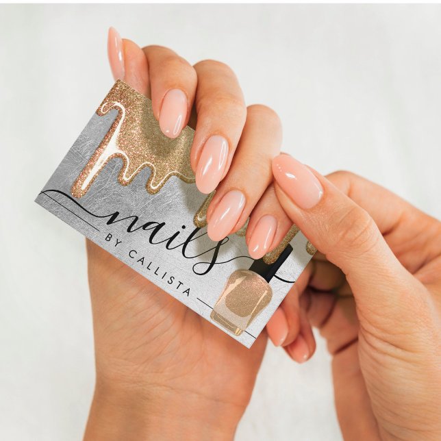 Carte De Visite Glam Gold Silver Épais Parties scintillant Drives  (Créateur téléchargé)