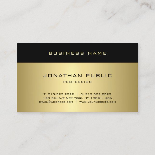Carte De Visite Glam Gold tendance look moderne élégant minimalist (Devant)