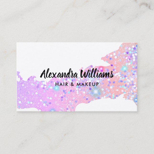 Carte De Visite Glam Holographic Parties scintillant Moderne tenda (Devant)
