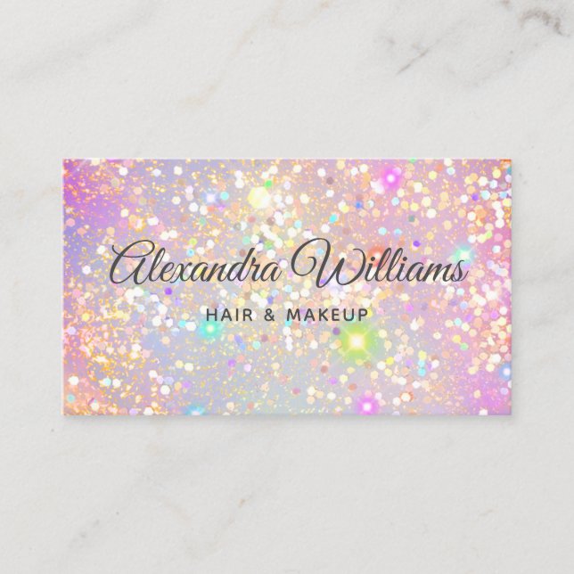 Carte De Visite Glam Holographic Parties scintillant Moderne tenda (Devant)