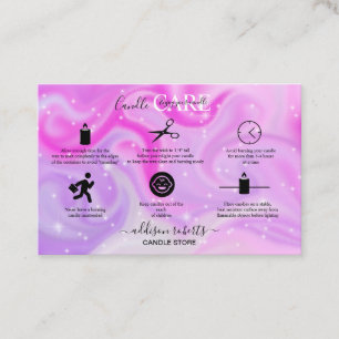 Carte De Visite Glam Iridescente Soins aux bougies modernes