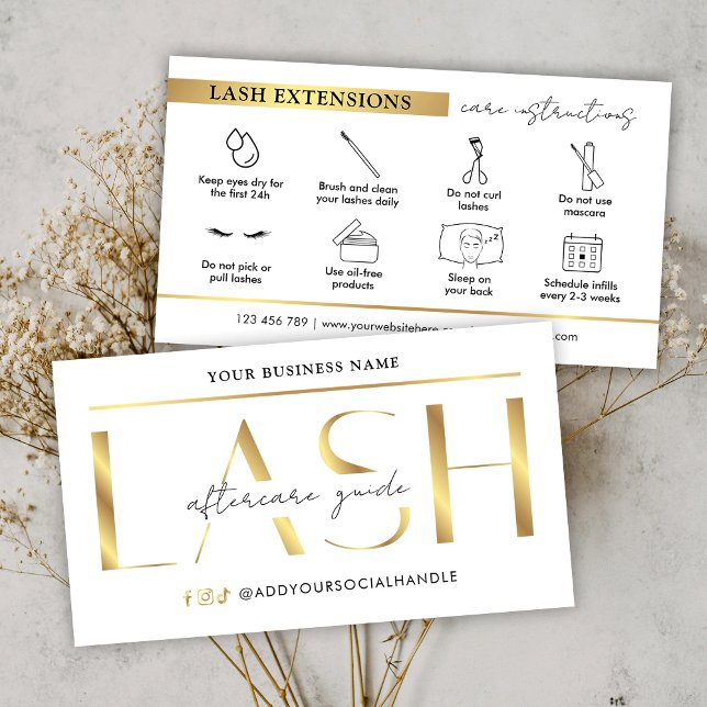 Carte De Visite Glam Modern Gold Lash Extensions (Créateur téléchargé)