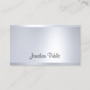 Carte De Visite Glam moderne Argent look élégant propreté Plaine t