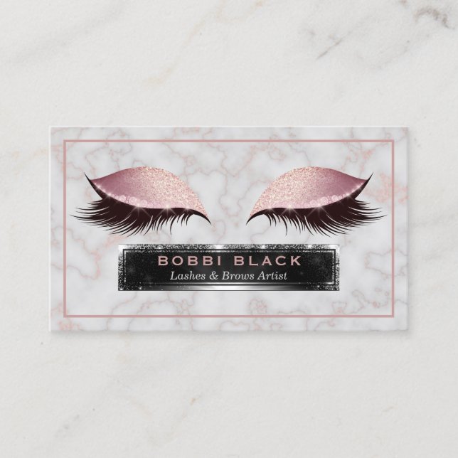 Carte De Visite Glam Parties scintillant Eyelash Extensions Rose M (Devant)