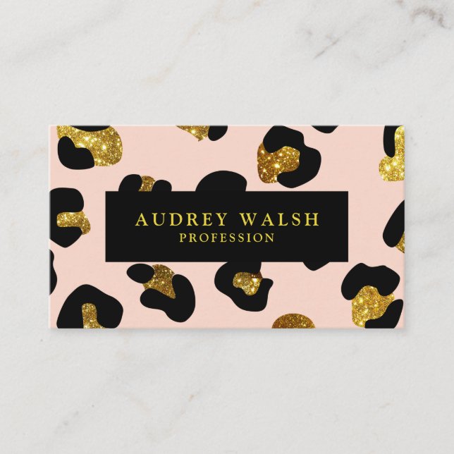 Carte De Visite Glam Parties scintillant Gold Blush Empreinte de l (Devant)