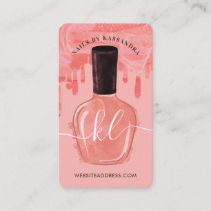 Carte De Visite Glam Pink Drives Clou Polonaise Bouteille Monogram
