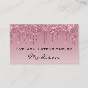 Carte De Visite Glam Purple Rose Gold Parties scintillant gouttes 