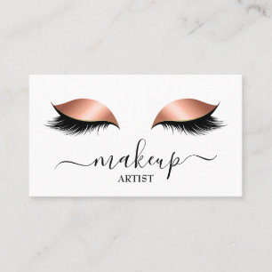 Carte De Visite Glam Rose Gold Parties scintillant Lashes Maquilla