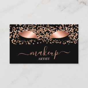 Carte De Visite Glam Rose Gold Parties scintillant Lashes Maquilla