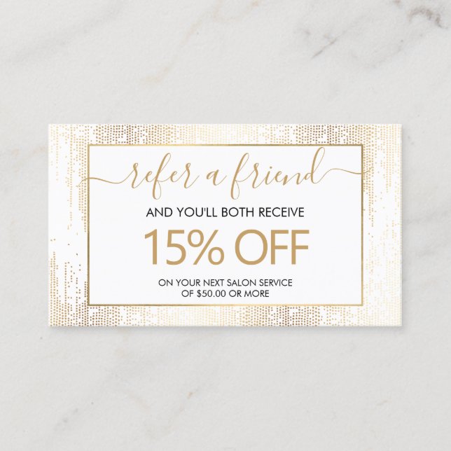 Carte De Visite Glam Script Gold Confetti Rain Referendum (Devant)