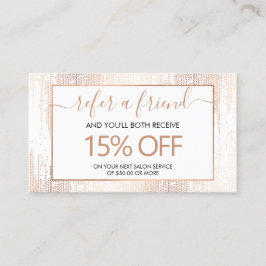 Carte De Visite Glam Script Rose Gold Confetti Pluie Référence